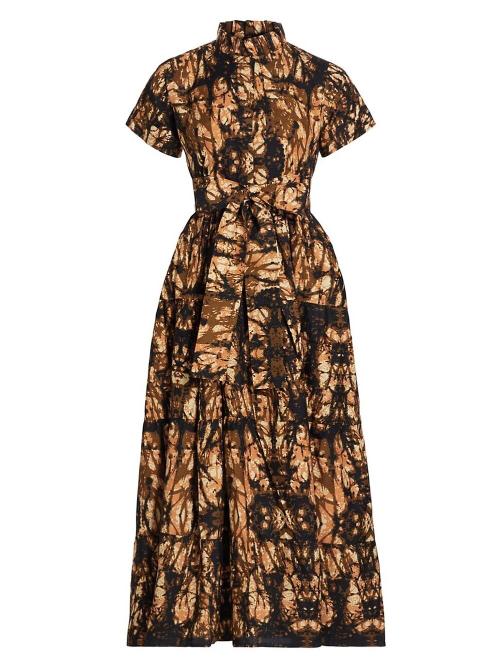 Elisamama Printed Brown Olori Maxi Dress Size M